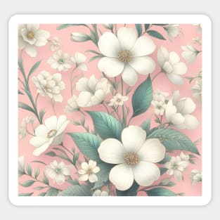 White Flowers Sticker